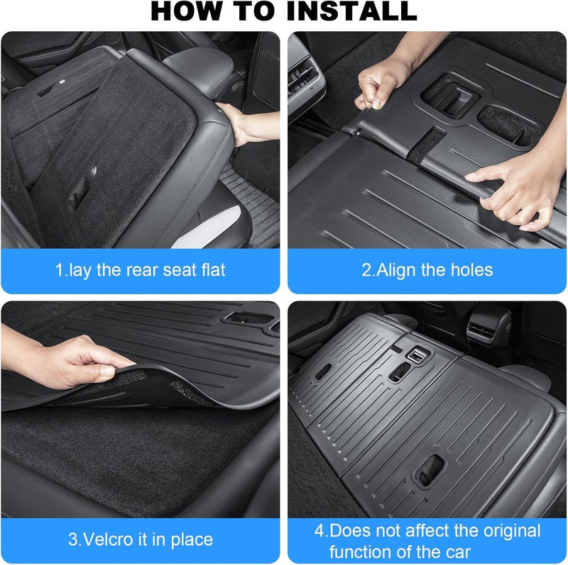 KUNIST for Tesla Model Y Rear Back Seat Protector [Durable Upgraded TPE] Second Row Seats Back Cover,Waterproof Backrest Mats fit for 2021-2025 Tesla Model Y 5-Seater Accessories (Not Fit Juniper) - Image 4